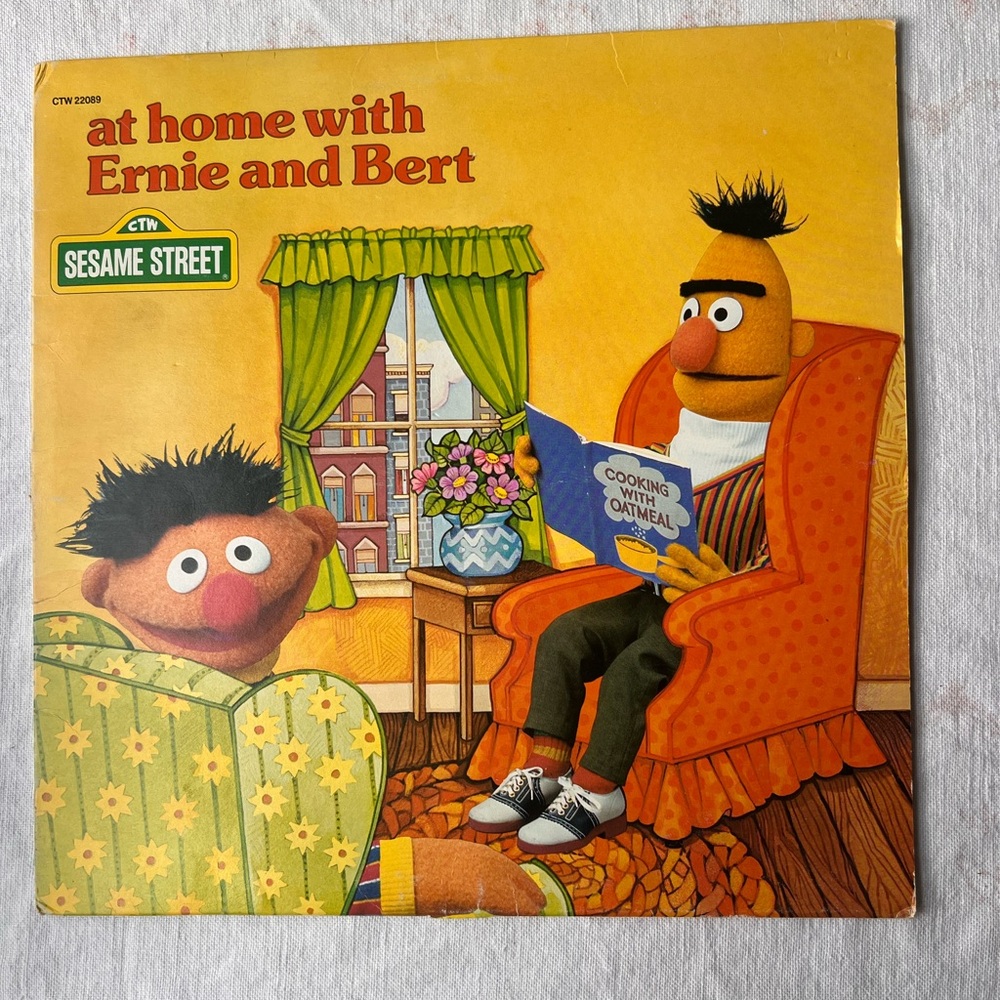 1979 Sesame Street CTW Vinyl Record with Black and White Design